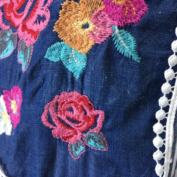 Savanna Jane Women’s Boho Floral Stripes Summer Shift Mini Dress Size Small - Picture 4 of 13